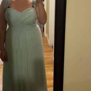 Bill Levkoff Bridesmaid Aqua Blue Dress